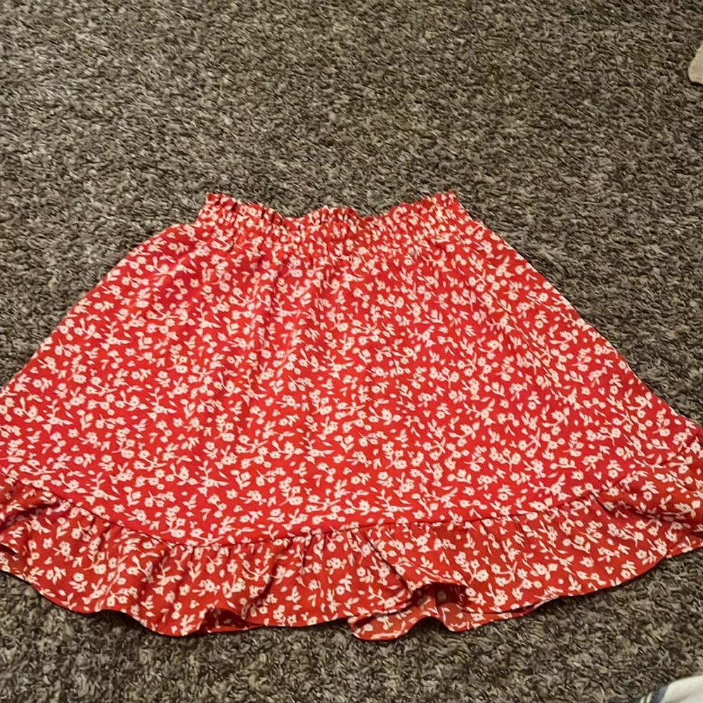 red flower skirt